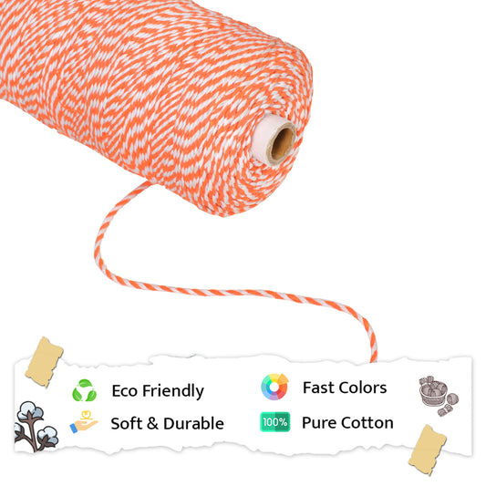 2mm Twisted Multicolor | Rust+Pure White | Approx 350-400 Metres | 1kg Spool