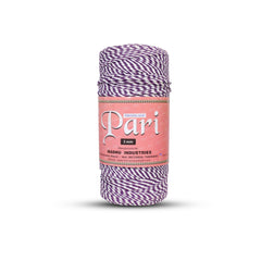 2mm Twisted Multicolor | Violet+Pure White | Approx 350-400 Metres | 1kg Spool
