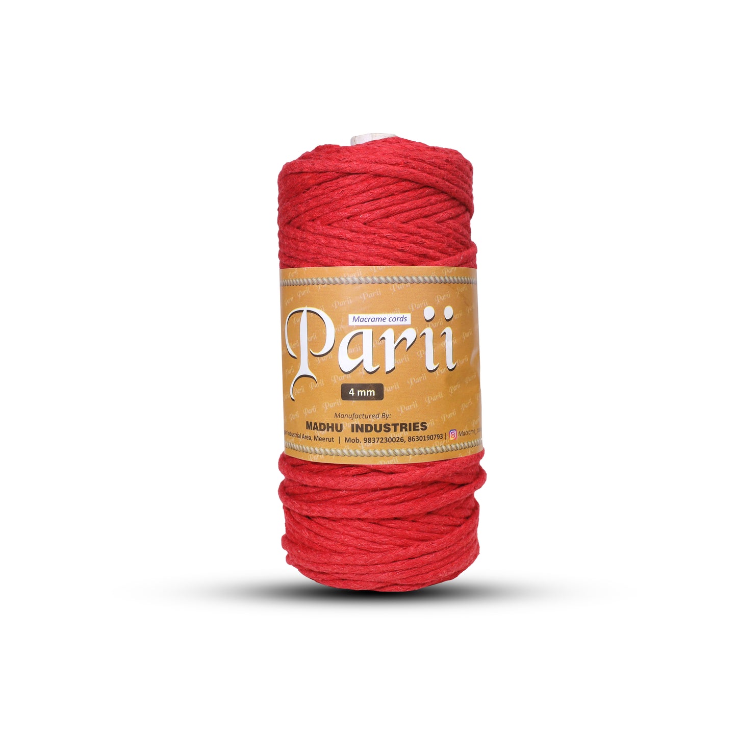 4mm Knitted | Red | 140 Meters | 1Kg Spool | Cotton