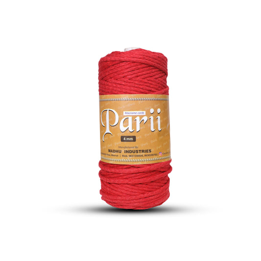 4mm Knitted | Red | 140 Meters | 1Kg Spool | Cotton