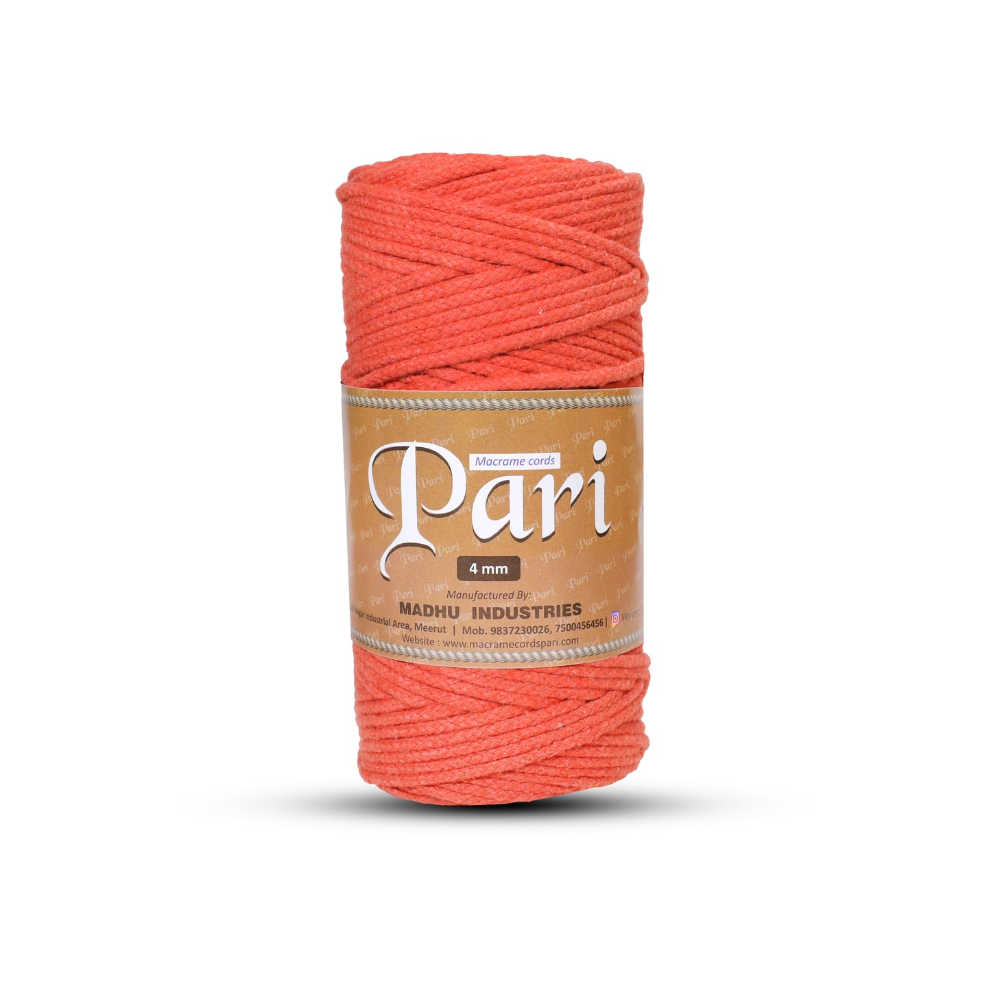 4mm Knitted | Rust | 140 Meters | 1Kg Spool | Cotton