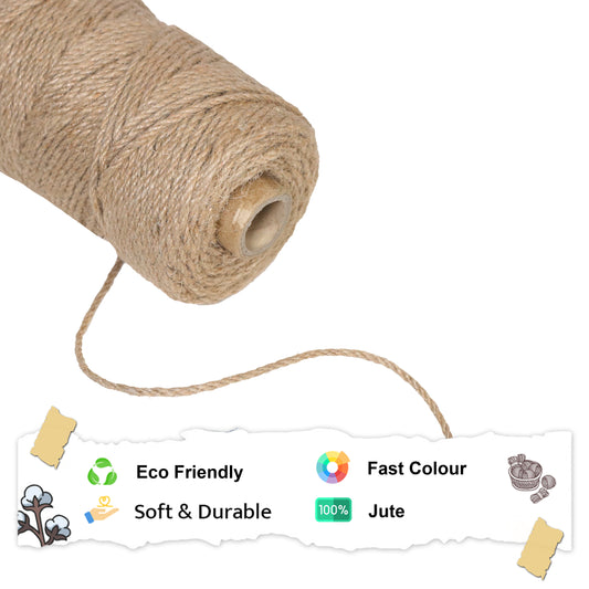 3mm Twisted (3Ply) | Jute Rope | Beige |100 Metres |