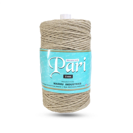 3mm Twisted (3Ply) | Jute Rope | 200 - 250 Metres | 1kg Spool