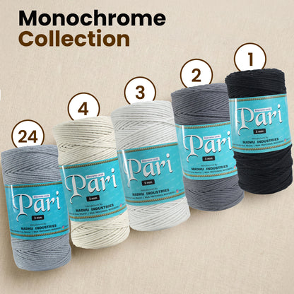 3mm Braided | Steel Grey | 200-250 Meters | 1Kg Spool | Cotton | No 24