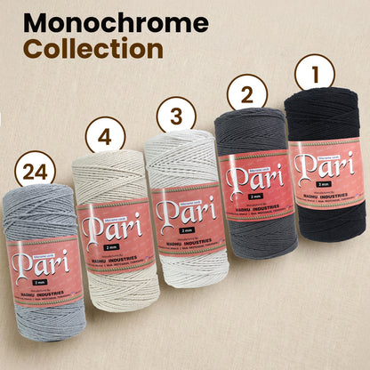 1mm ટ્વિસ્ટેડ (3Ply) | ડાર્ક ગ્રે | 750 મીટર | 1 કિલો સ્પૂલ | કપાસ