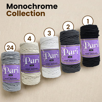 5mm Twisted (3Ply) | Dark Grey | Approx 100 Metres | 1kg Spool | Cotton | No 02