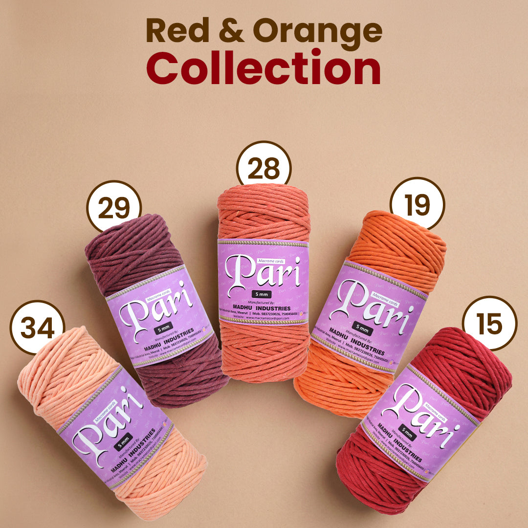 5mm Single Strand | Orange | Approx 100 Metres | 1kg Spool | Cotton | No 19