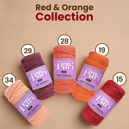 5mm Single Strand | Orange | Approx 100 Metres | 1kg Spool | Cotton | No 19