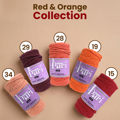 5mm Braided | Orange | Approx 100 Metres | 1kg Spool | Cotton | No 19