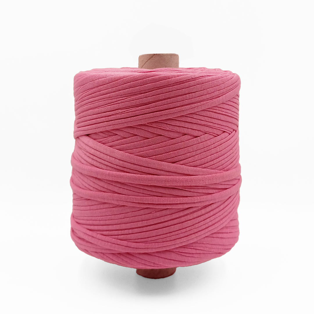 Soft TShirt Yarn Roll | 500grams | No. 12 Reddish  Pink Color | Perfect for Macramé, Crochet & DIY Projects