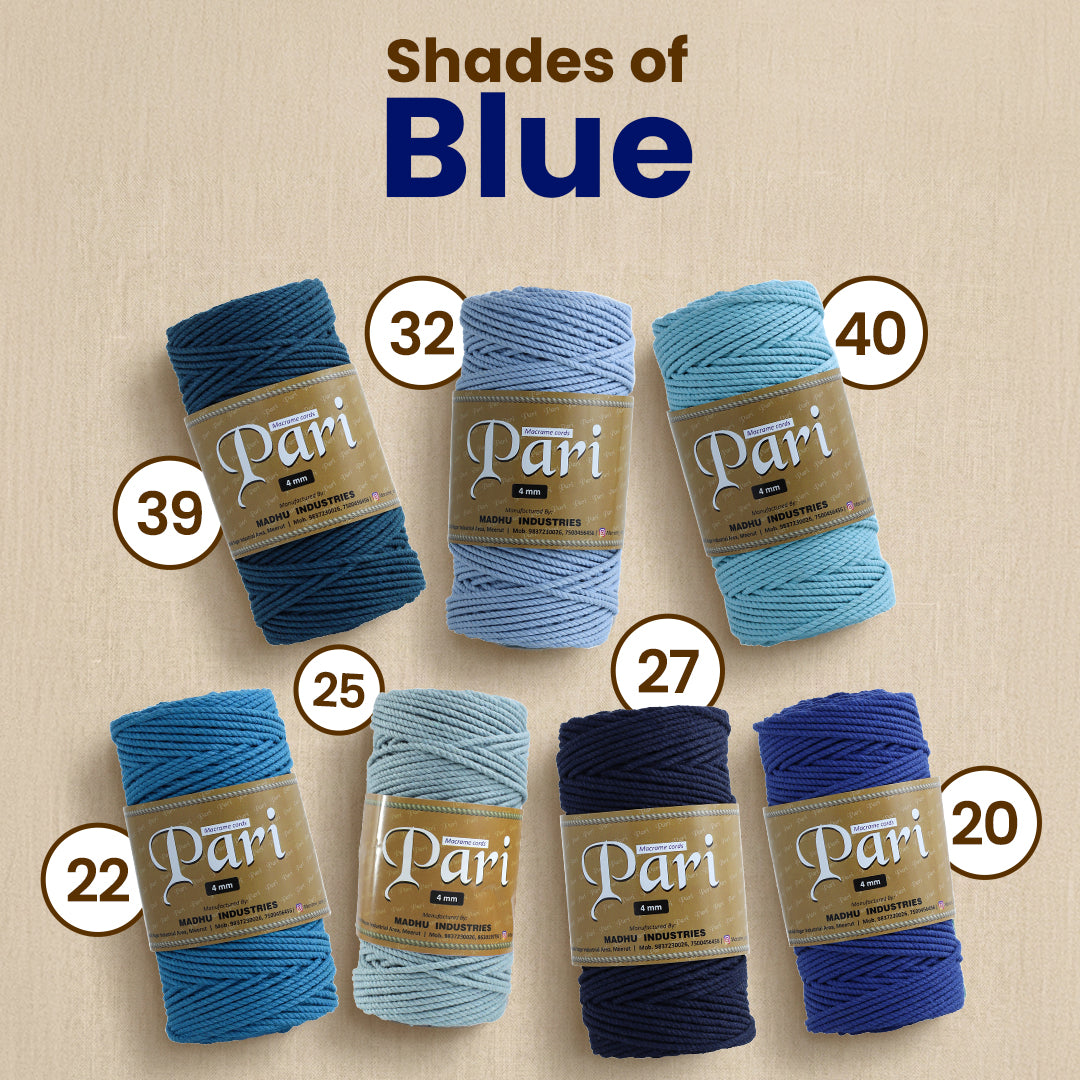 4mm Twisted (3Ply) | Bright Blue | 150 Metres | 1kg Spool | Cotton | No 22