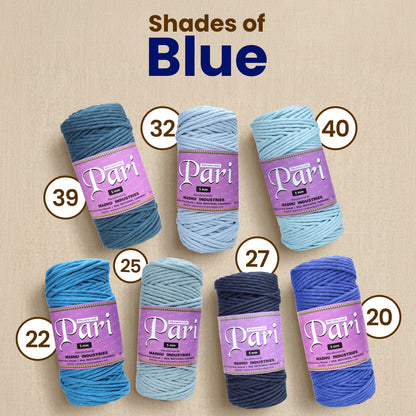 5mm Single Strand | Mint Blue | Approx 100 Metres | 1kg Spool | Cotton | No 25