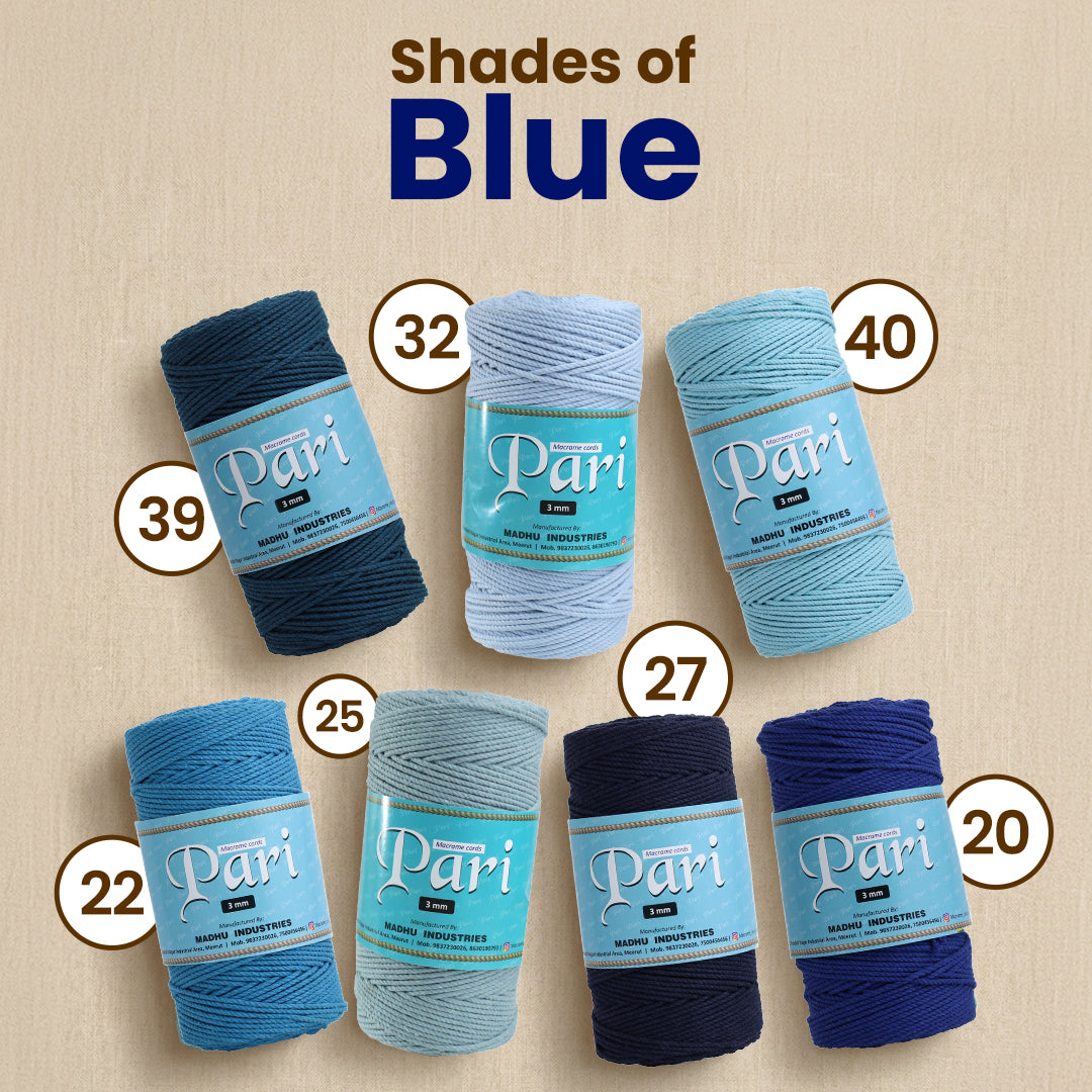 3mm Twisted (3Ply) | Sapphire Blue | 200 - 250 Metres | 1kg Spool | Cotton | No 20