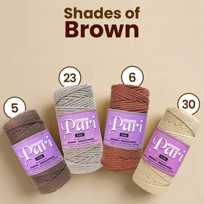 5mm Single Strand | Beige | Approx 100 Metres | 1kg Spool | Cotton | No 30