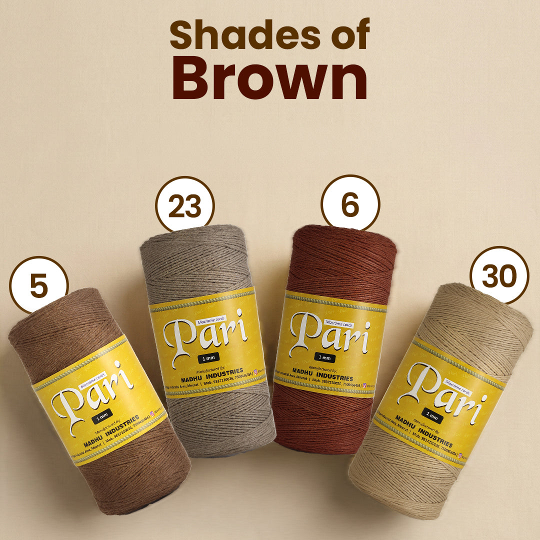 1mm Single Strand | Coffee Brown | 750 Metres | 1kg Spool | Cotton |No 05