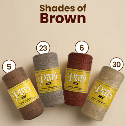1mm Single Strand | Coffee Brown | 750 Metres | 1kg Spool | Cotton |No 05