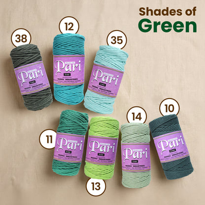 5mm Single Strand | Green | Approx 100 Metres | 1kg Spool | Cotton | No 11