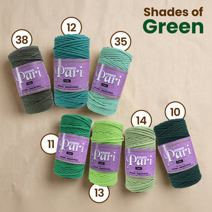 5mm Braided | Mint Green | Approx 100 Metres | 1kg Spool | Cotton | No 35