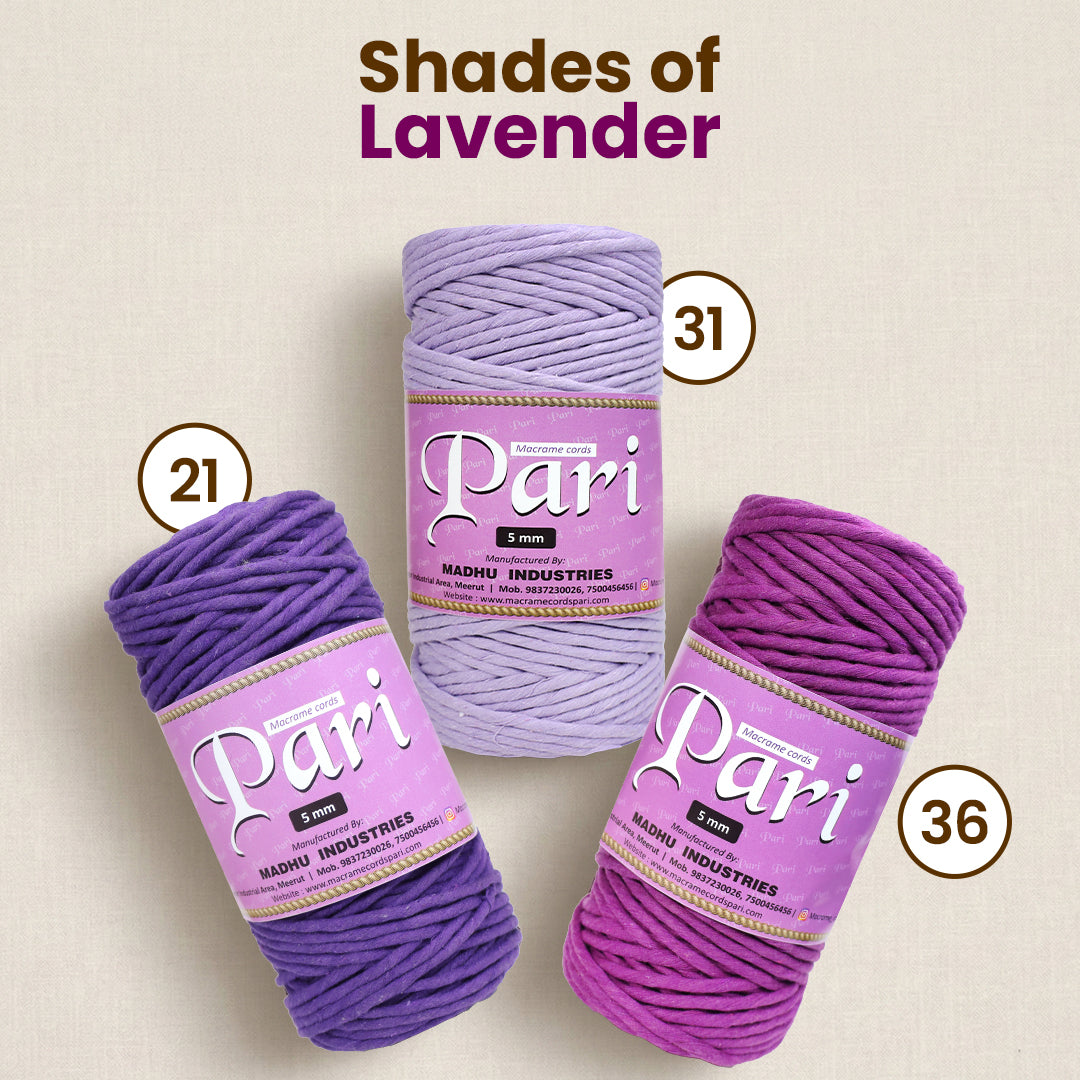 5mm Single Strand | Violet | Approx 100 Metres | 1kg Spool | Cotton | No 21