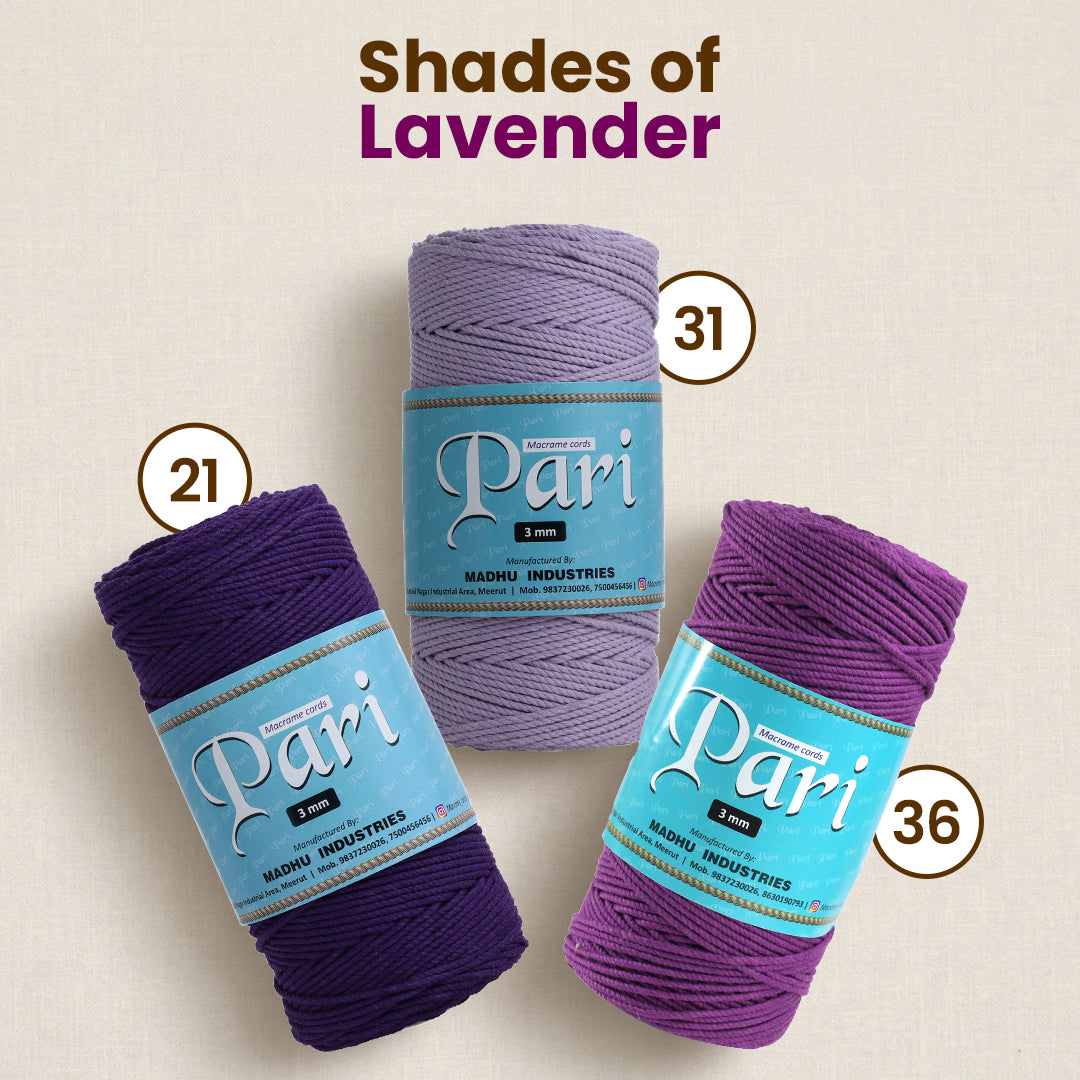 3mm Twisted (3Ply) | Lavender | 200 - 250 Metres | 1kg Spool | Cotton | No 31