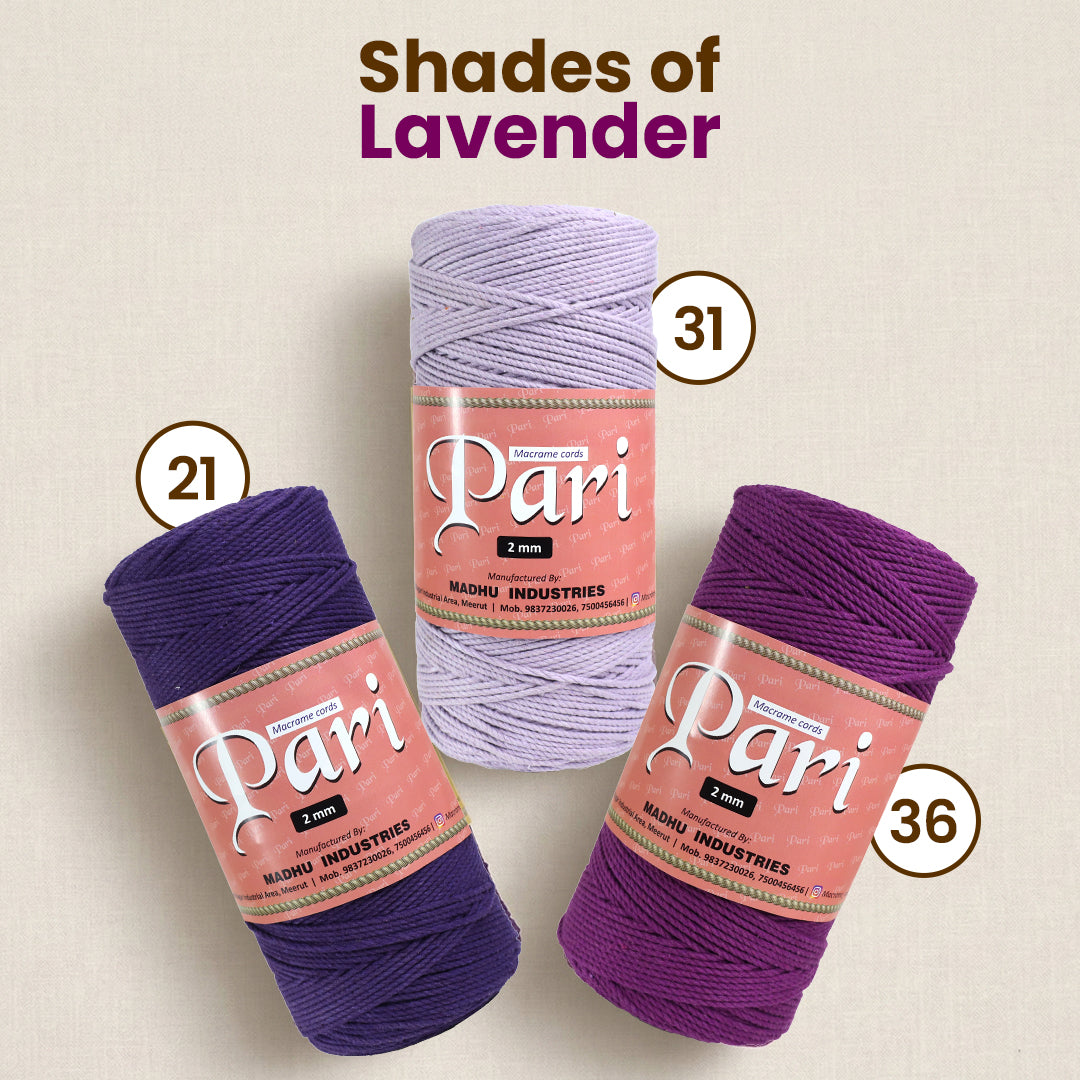 2mm Twisted (3Ply) | Lavender | 350 - 400 Metres | 1kg Spool | Cotton | No 31