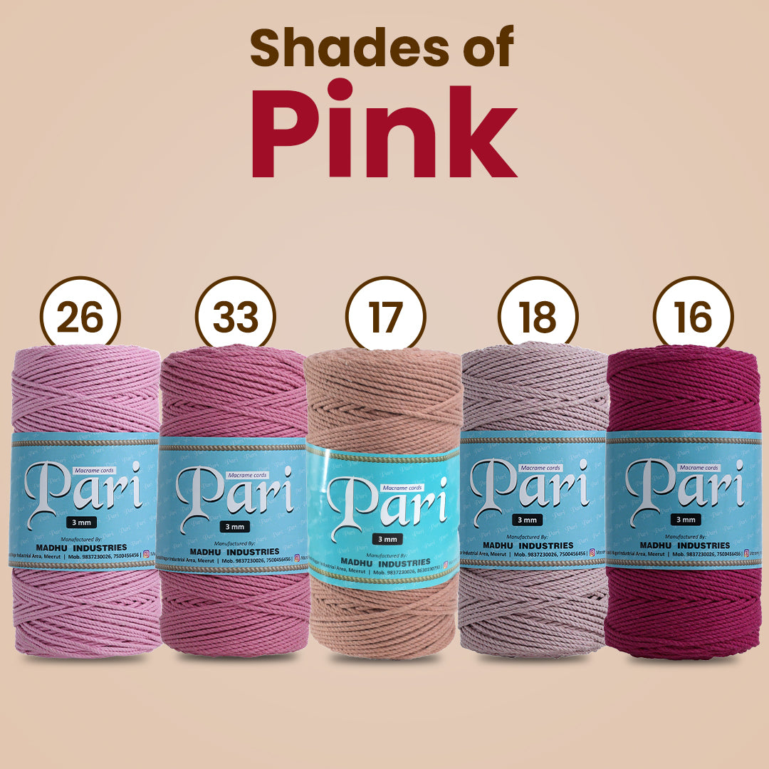 3mm Twisted (3Ply) | Peach | 200 - 250 Metres | 1kg Spool | Cotton | No 17
