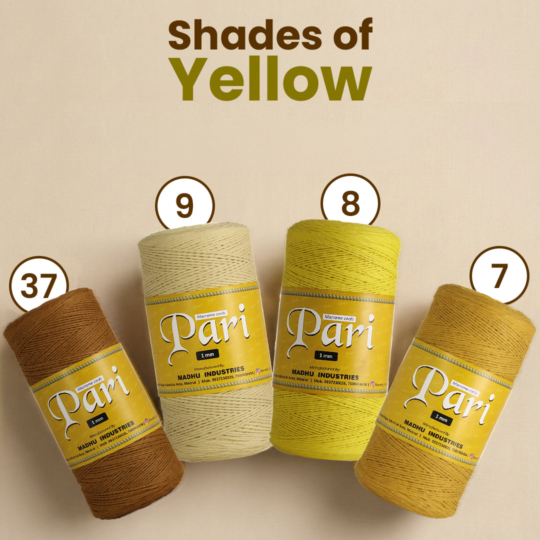 1mm સિંગલ સ્ટ્રેન્ડ | ગોલ્ડન મસ્ટર્ડ | 750 મીટર | 1 કિલો સ્પૂલ | કપાસ