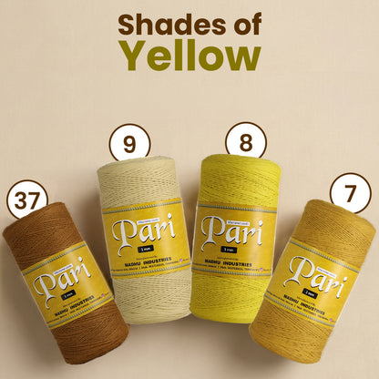 1mm સિંગલ સ્ટ્રેન્ડ | ગોલ્ડન મસ્ટર્ડ | 750 મીટર | 1 કિલો સ્પૂલ | કપાસ