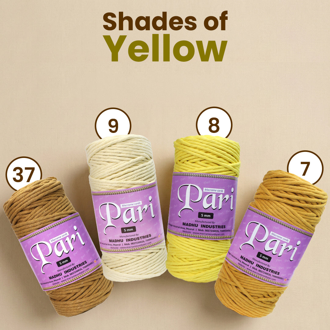 5mm Single Strand | Light Yellow | Approx 100 Metres | 1kg Spool | Cotton | No 09