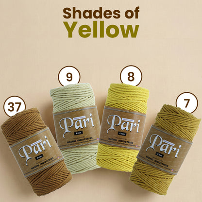 4mm Twisted (3Ply) | Mustard | 150 Metres | 1kg Spool | Cotton | No 07