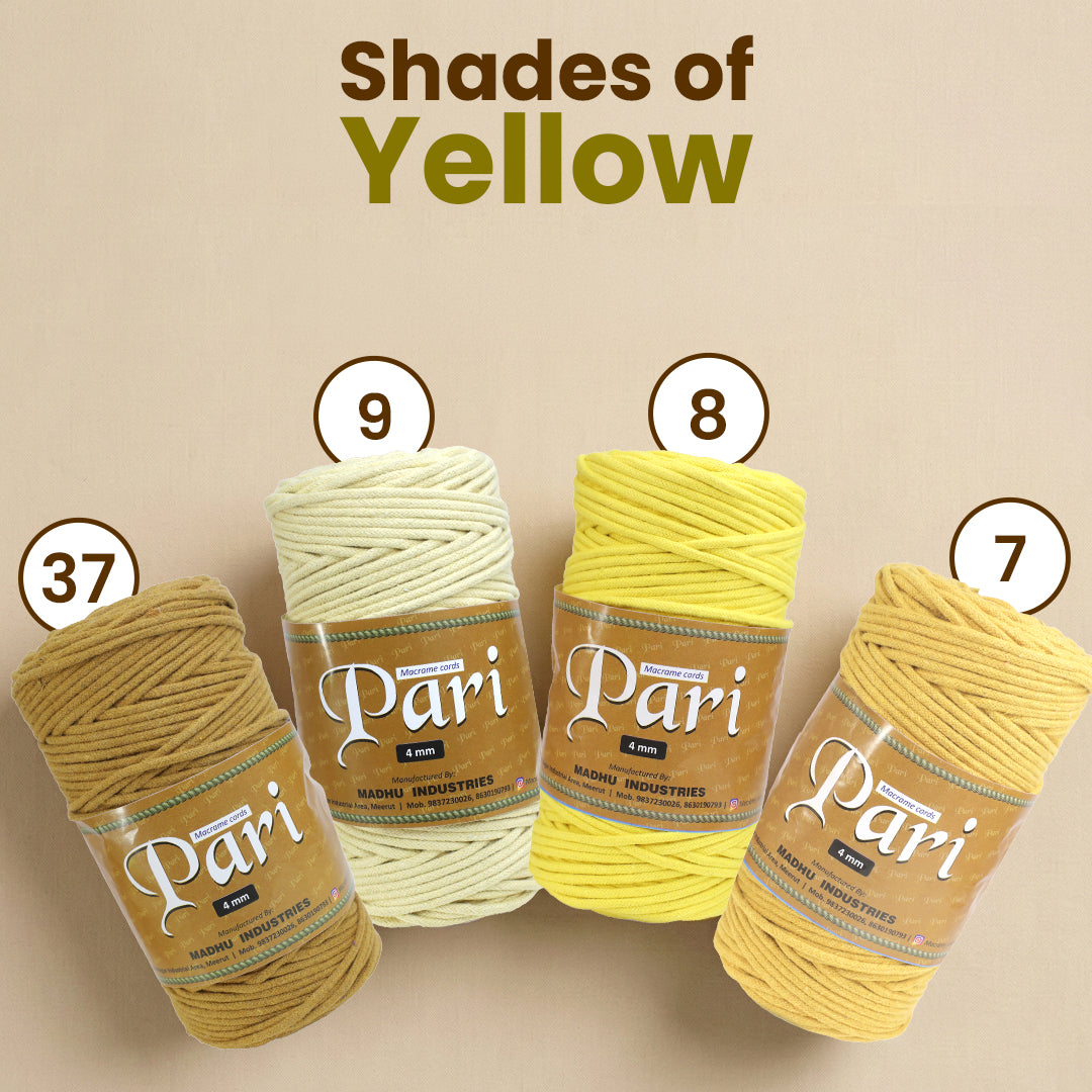 4mm Braided | Yellow | 140 Meters | 1Kg Spool | Cotton | No 08