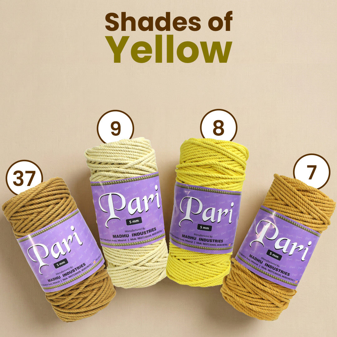 5mm Twisted (3Ply) | Mustard | Approx 100 Metres | 1kg Spool | Cotton | No 07