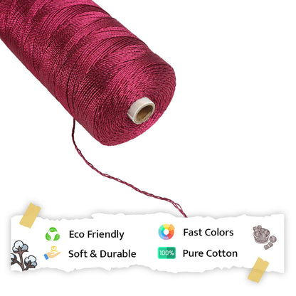 1mm Twisted 3ply Metallic / Zari Cords | Red | Approx 750 - 800 Metres | 1kg Spool