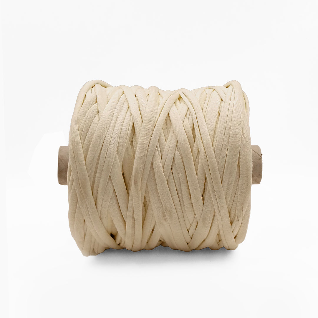 Soft TShirt Yarn Roll | 500grams | Cream Color | Perfect for Macramé, Crochet & DIY Projects