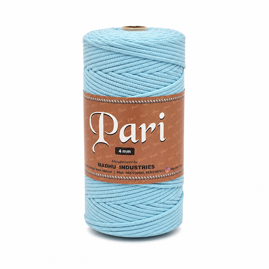 4mm braided polyester Outside cotton inside |Aqua blue| 150 meters | 1Kg