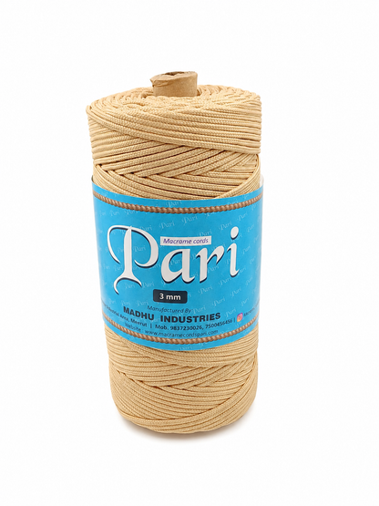 3mm Braided Polyester Outside Cotton Inside |Beige| 200-250 Meters | 1Kg