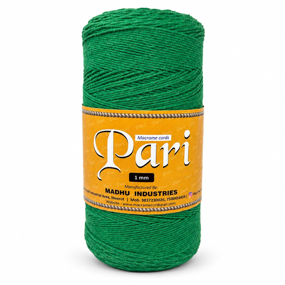 1mm Single Strand | Green | 750 Metres | 1kg Spool | Cotton |No 11