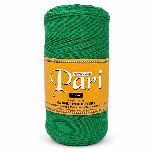 1mm Single Strand | Green | 750 Metres | 1kg Spool | Cotton |No 11