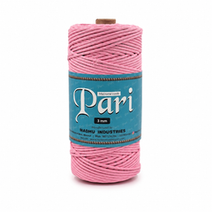 3mm Braided Polyester outside cotton inside |bubblegum pink | 200-250 Meters 1Kg Spool