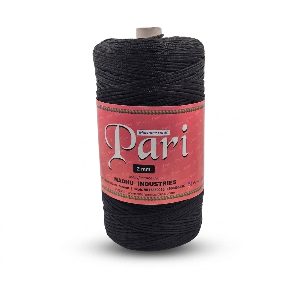 2mm Braided Polyester |Black| 350 Meters 1Kg Spool