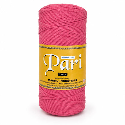 1mm Single Strand | Hot Pink | 750 Metres | 1kg Spool | Cotton |No 16