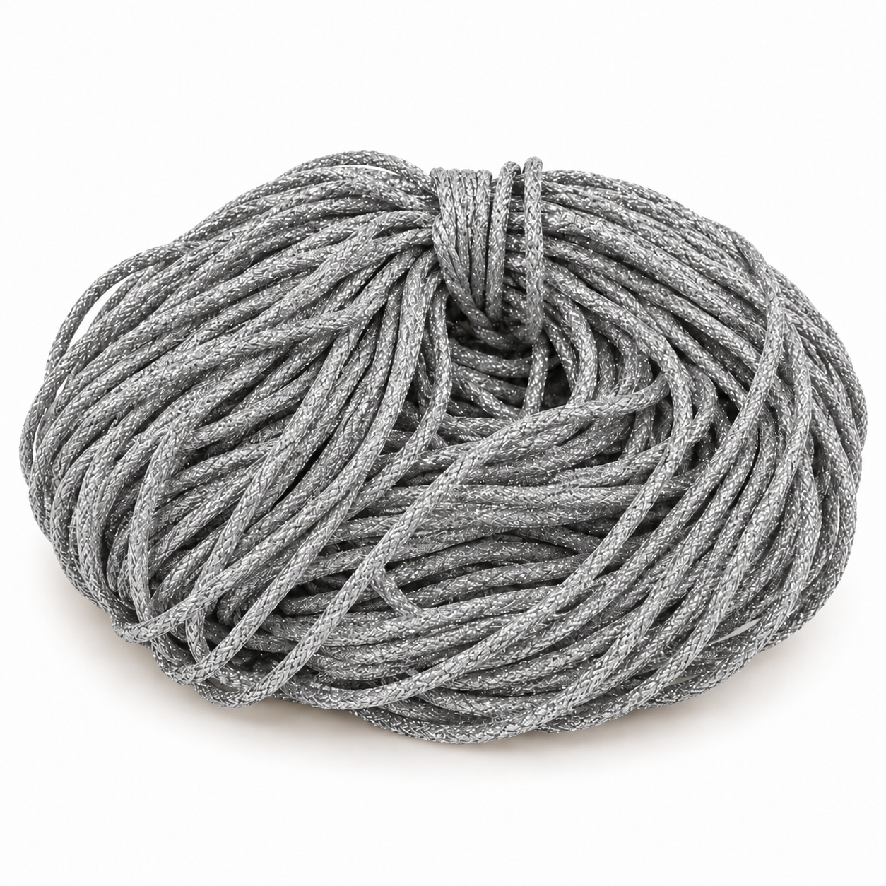 4mm Braided| Glitter Cord| Silver| 1Kg