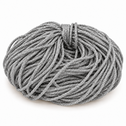 4mm Braided| Glitter Cord| Silver| 1Kg