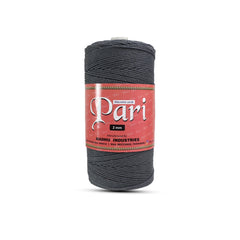 2mm Twisted (3PLY) | Dark Grey | 350-400 Meters | 1Kg Spool | Cotton | No.2