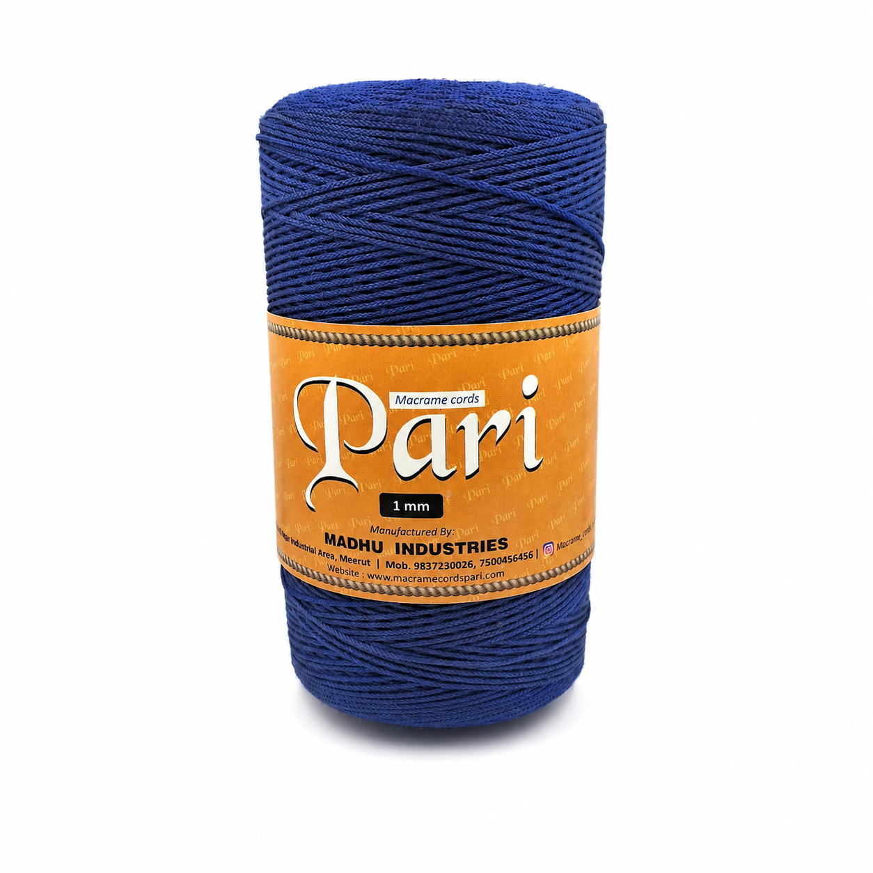 1mm Braided Polyester Outside Cotton Inside |Royal Blue| 750-800 meters| 1Kg