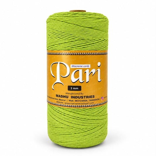 1mm Single Strand | Parrot Green | 750 Metres | 1kg Spool | Cotton | No 13