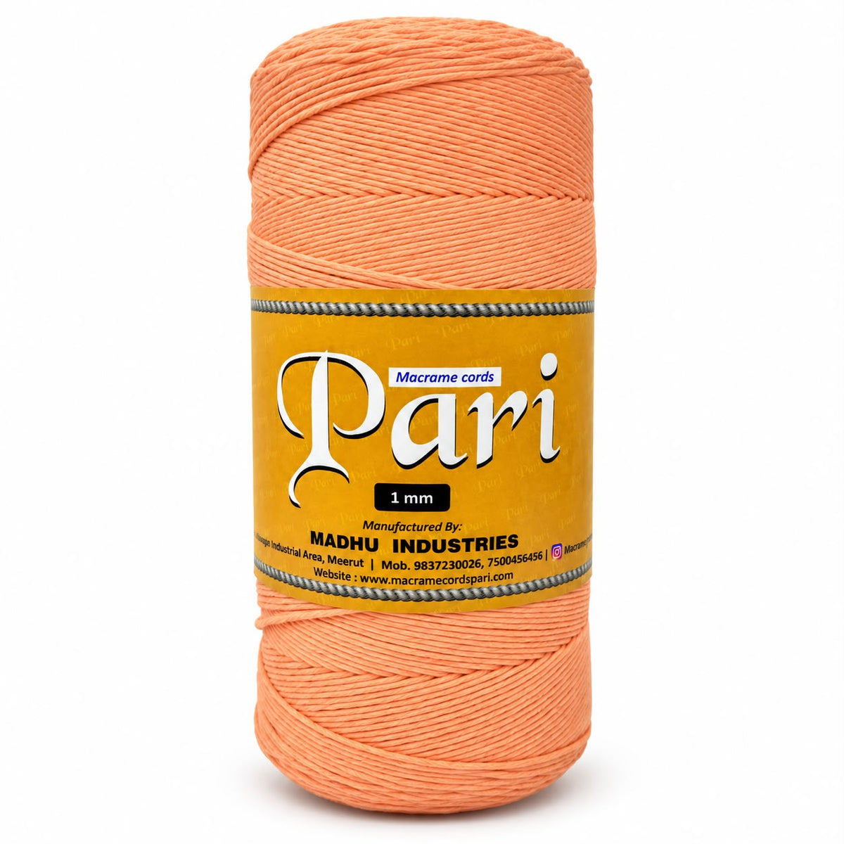 1mm Single Strand | baby  Orange | 750 Metres | 1kg Spool | Cotton | No 34