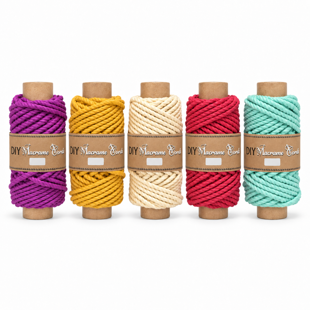 4mm Twisted (3Ply) | 5 Random Colour Pack | 100gm