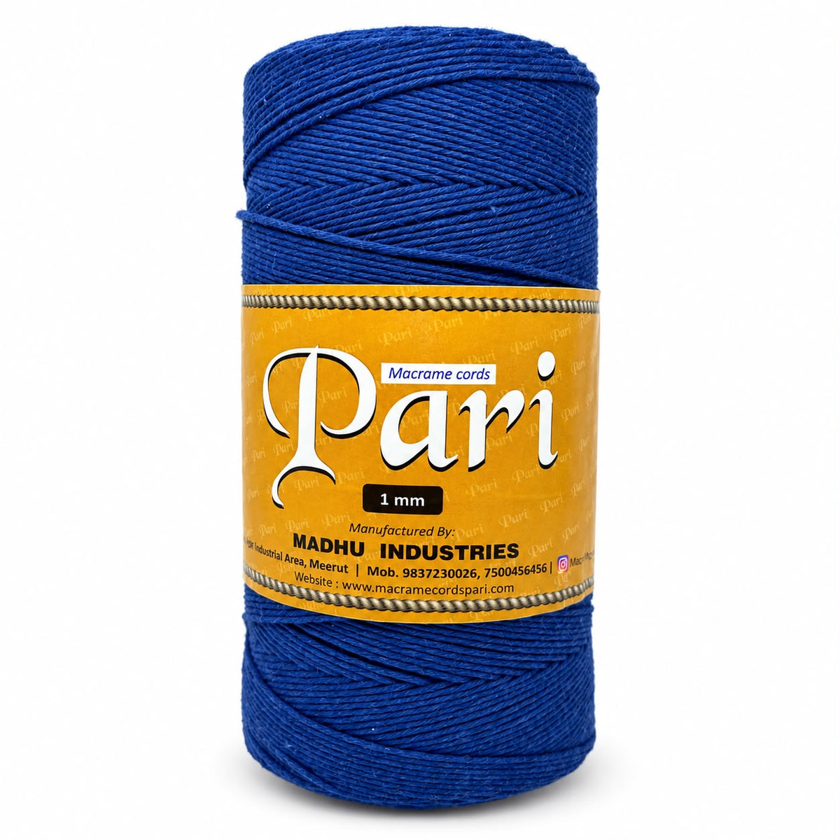 1mm Single Strand | Royal Blue | 750 Metres | 1kg Spool | Cotton | No 20