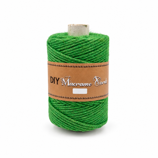 3mm Twisted (3Ply) | Jute Rope | Green| 70 Metres | 250gms